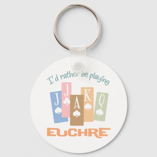 Retro Rather Play Euchre Sleutelhanger (Voorkant)