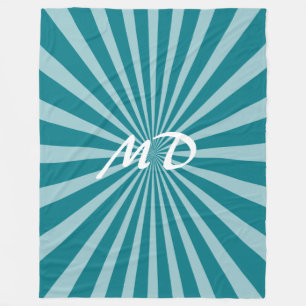 Retro Rays wit transparant + uw idee Fleece Deken