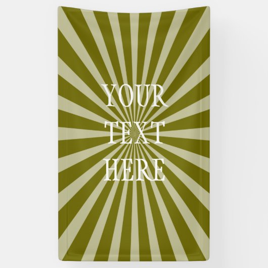 Retro Rays wit transparant + uw idee Spandoek (Verticaal)