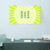 Retro Rays wit transparant + uw idee Spandoek (Beurs)