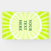 Retro Rays wit transparant + uw idee Spandoek (Horizontaal)