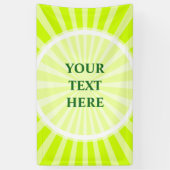 Retro Rays wit transparant + uw idee Spandoek (Verticaal)