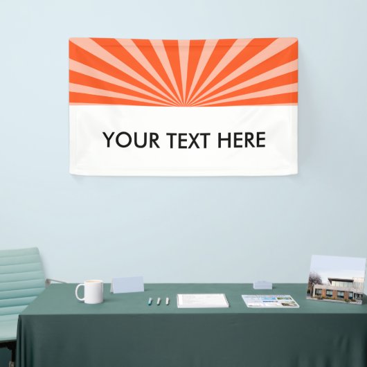 Retro Rays wit transparant + uw idee Spandoek (Beurs)