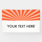 Retro Rays wit transparant + uw idee Spandoek (Horizontaal)