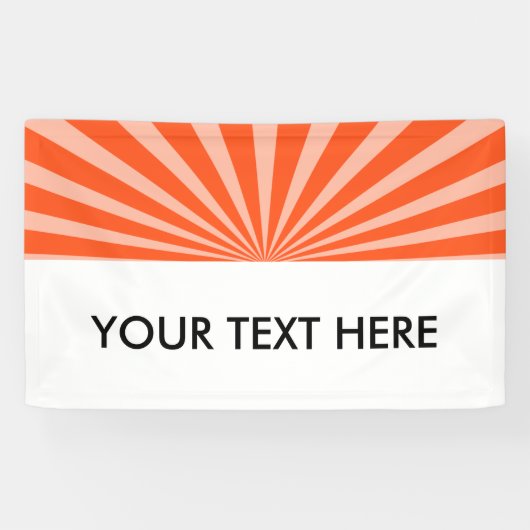 Retro Rays wit transparant + uw idee Spandoek (Horizontaal)