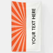 Retro Rays wit transparant + uw idee Spandoek (Verticaal)