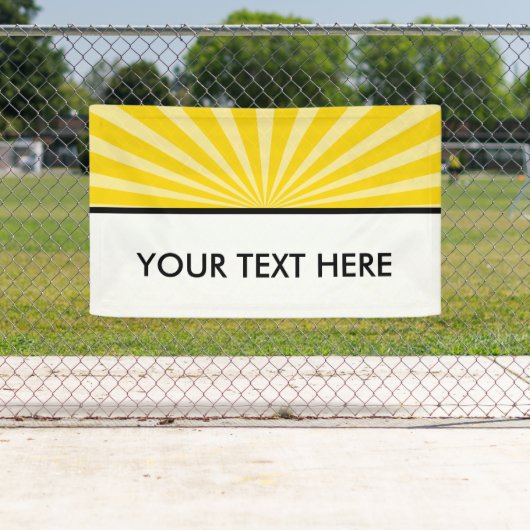 Retro Rays wit transparant + uw idee Spandoek (Insitu)