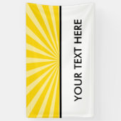 Retro Rays wit transparant + uw idee Spandoek (Verticaal)