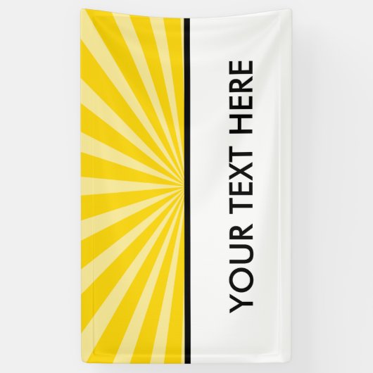 Retro Rays wit transparant + uw idee Spandoek (Verticaal)