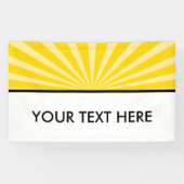 Retro Rays wit transparant + uw idee Spandoek (Horizontaal)