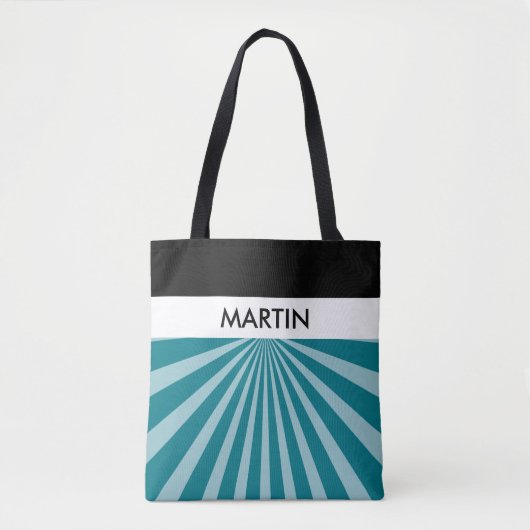 Retro Rays wit transparant + uw idee Tote Bag (Voorkant)