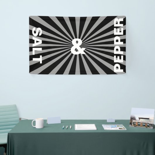 Retro Rays witte transp. + uw ruggengraat en ideeë Spandoek (Beurs)