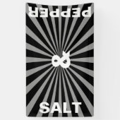 Retro Rays witte transp. + uw ruggengraat en ideeë Spandoek (Verticaal)