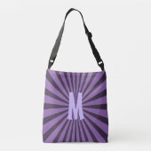Retro Rays zwart transparant + uw idee Crossbody Tas (Achterkant)