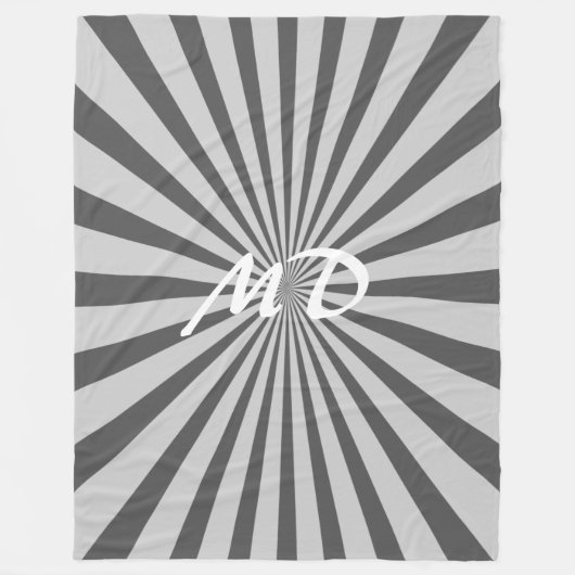 Retro Rays zwart transparant + uw idee Fleece Deken (Voorkant)