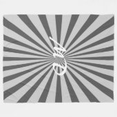 Retro Rays zwart transparant + uw idee Fleece Deken (Voorkant (Horizontaal))