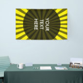 Retro Rays zwart transparant + uw idee Spandoek (Beurs)