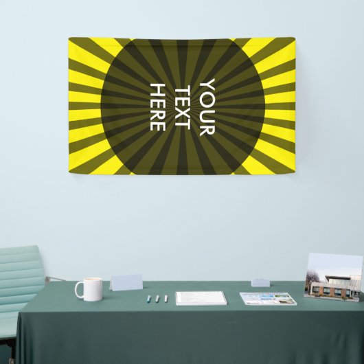 Retro Rays zwart transparant + uw idee Spandoek (Beurs)