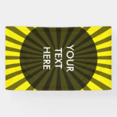 Retro Rays zwart transparant + uw idee Spandoek (Horizontaal)