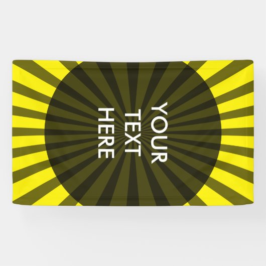 Retro Rays zwart transparant + uw idee Spandoek (Horizontaal)