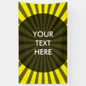 Retro Rays zwart transparant + uw idee Spandoek (Verticaal)