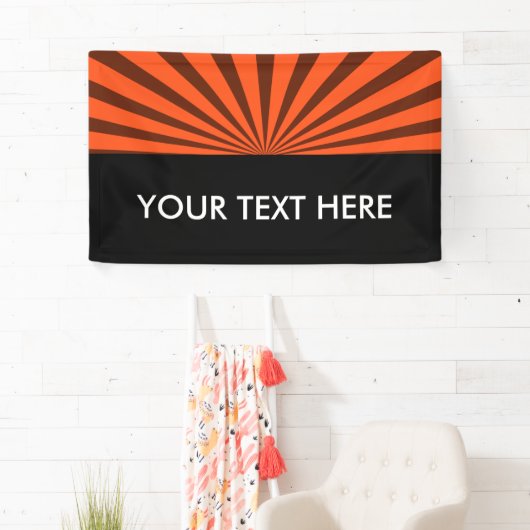 Retro Rays zwart transparant + uw idee Spandoek (Insitu)