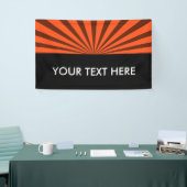 Retro Rays zwart transparant + uw idee Spandoek (Beurs)