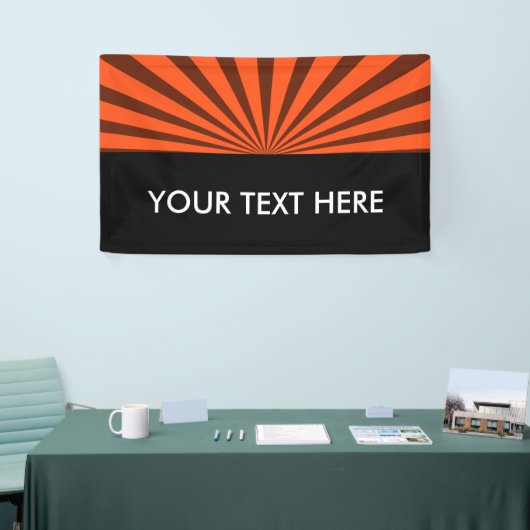 Retro Rays zwart transparant + uw idee Spandoek (Beurs)