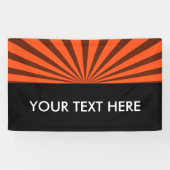 Retro Rays zwart transparant + uw idee Spandoek (Horizontaal)