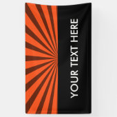 Retro Rays zwart transparant + uw idee Spandoek (Verticaal)