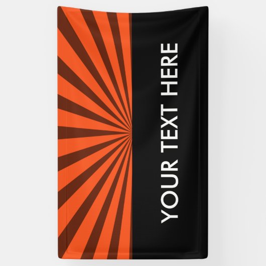 Retro Rays zwart transparant + uw idee Spandoek (Verticaal)