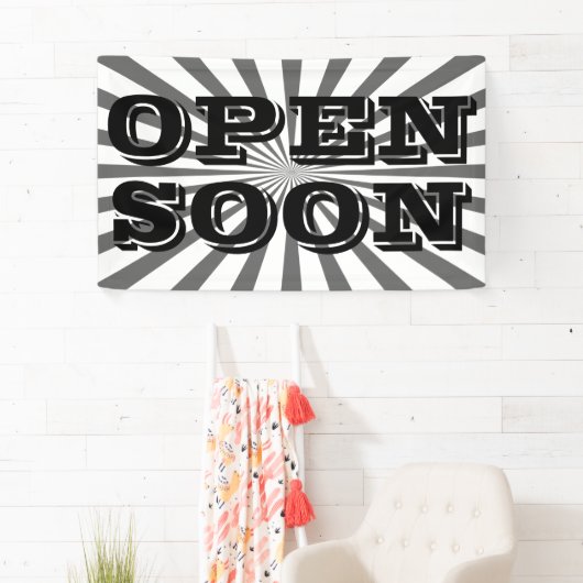 Retro Rays zwart transparant + uw idee Spandoek (Insitu)