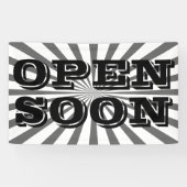 Retro Rays zwart transparant + uw idee Spandoek (Horizontaal)