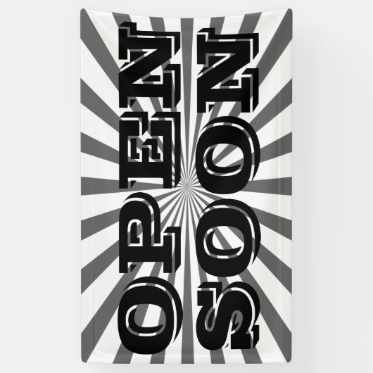 Retro Rays zwart transparant + uw idee Spandoek (Verticaal)