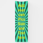 Retro Rays zwarte transp. + uw ruggengraat en idee Spandoek (Verticaal)