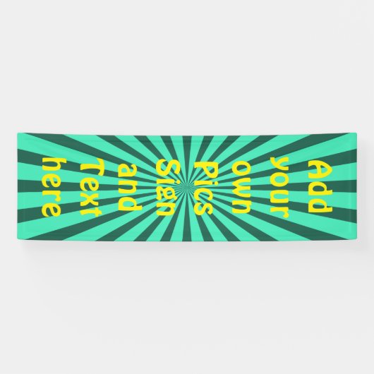 Retro Rays zwarte transp. + uw ruggengraat en idee Spandoek (Horizontaal)