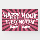 Retro Rays zwarte transp. + uw ruggengraat en idee Spandoek (Horizontaal)