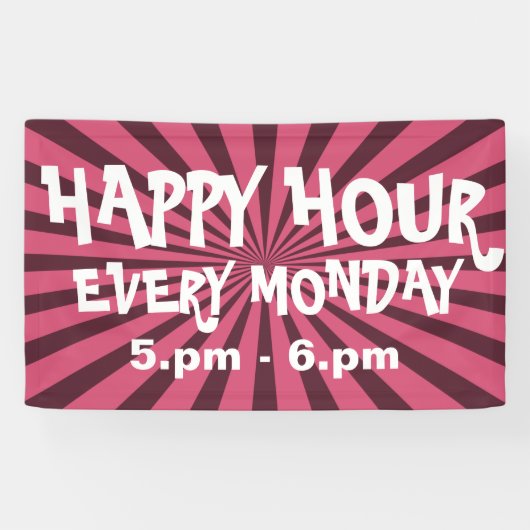 Retro Rays zwarte transp. + uw ruggengraat en idee Spandoek (Horizontaal)