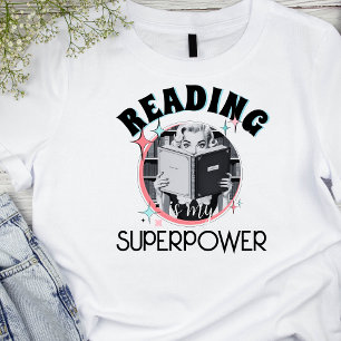 Retro Reading is mijn Superpower-boekenwurm T-shirt