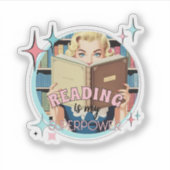 Retro Reading is mijn Superpower Bookish Sticker (Voorkant)