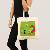 Retro Reading Woman Canvas tas (Voorkant (product))