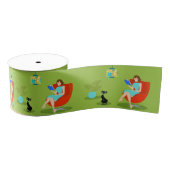 Retro Reading Woman Grosgrain Ribbon Lint (Spoel)