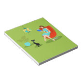 Retro Reading Woman Notitieblok (Schuin)