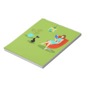 Retro Reading Woman Notitieblok (Linkerzijde)