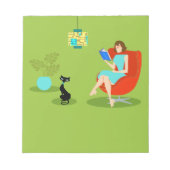 Retro Reading Woman Notitieblok (Voorkant)