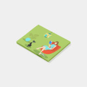 Retro Reading Woman Post-it Notes (Schuin)