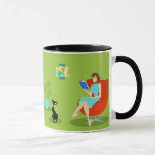 Retro Reading Woman Ringer Mok