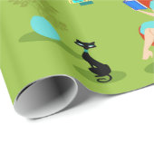 Retro Reading Woman Wrapping Paper Cadeaupapier (Rol Hoek)