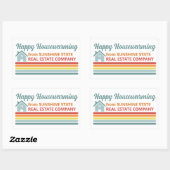 Retro Real Estate Company House Marketing Rechthoekige Sticker (Vel)