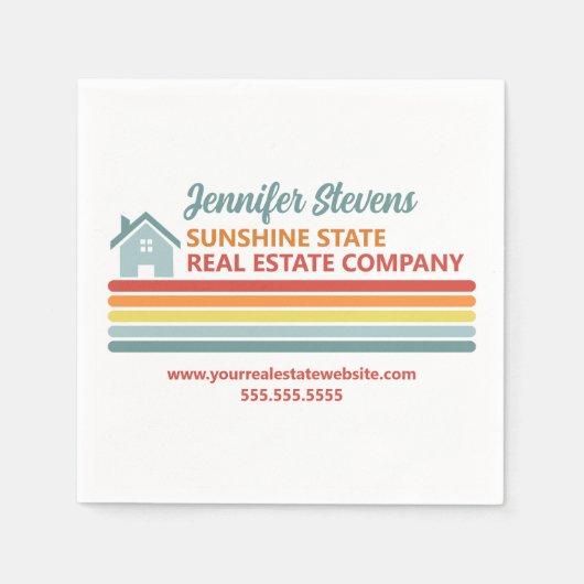 Retro Real Estate Company Open House Marketing Servet (Voorkant)